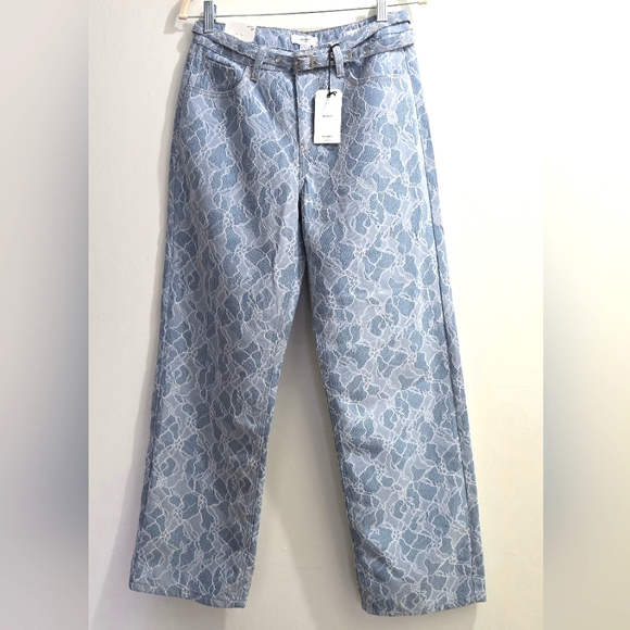 Lace Covered Baggy High Waist Jeans size 26 - Picture 15 of 15